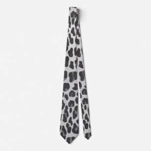 Leopardgrå och ljusgrå tryck slips
