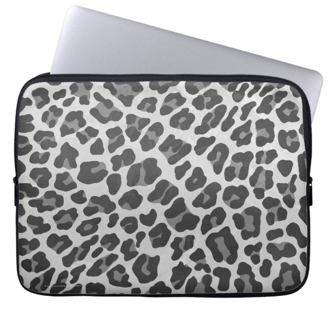 Leopardgrått och tänder - det gråa trycket laptop sleeve (Framsidan)