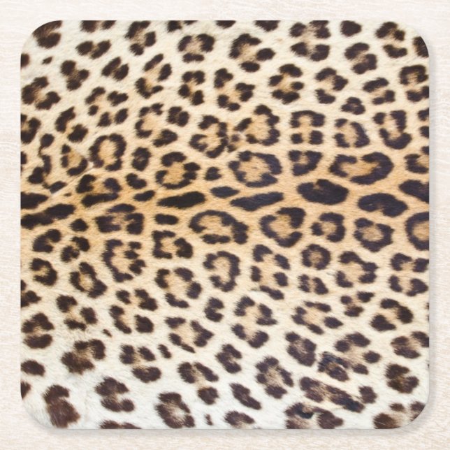 Leopardhår Underlägg Papper Kvadrat (Framsidan)