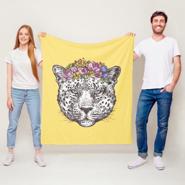 LeopardHippiechic Fleecefilt (På plats)