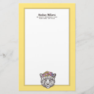 LeopardHippiechic tillfogar ditt namn Brevpapper