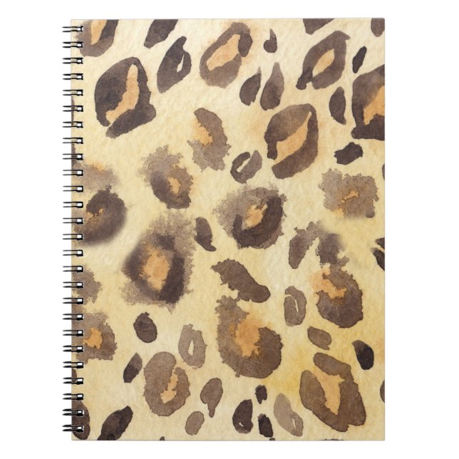 Leopardhudimitation, vattenfärgad abstrakt. anteckningsbok (Framsidan)