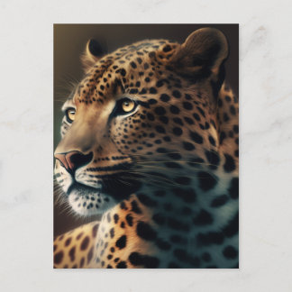 Leopardillustration Djurdessign  Vykort