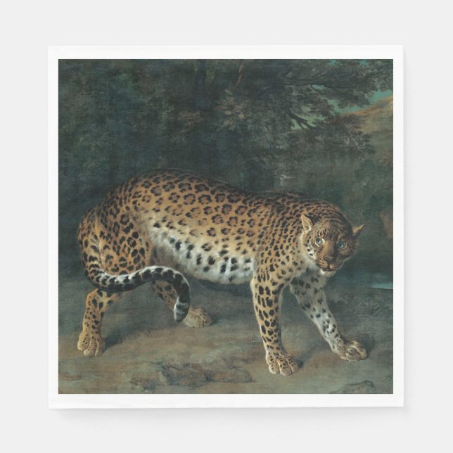 Leopardinna (av Jean-Baptiste Oudry) Pappersservett (Framsidan)