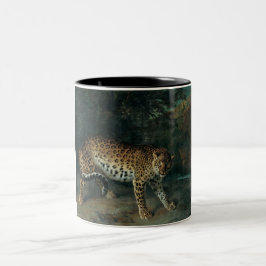Leopardinna (av Jean-Baptiste Oudry) Två-Tonad Mugg
