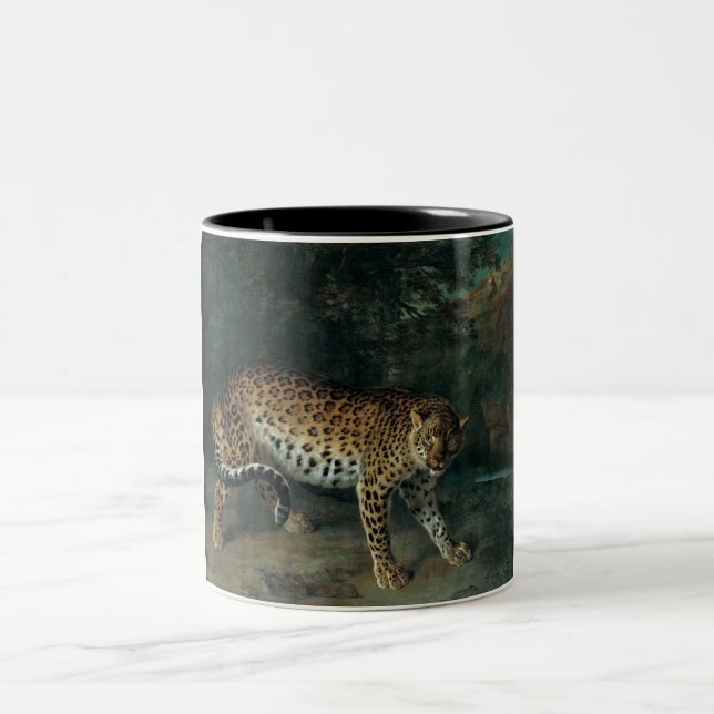 Leopardinna (av Jean-Baptiste Oudry) Två-Tonad Mugg (Center)