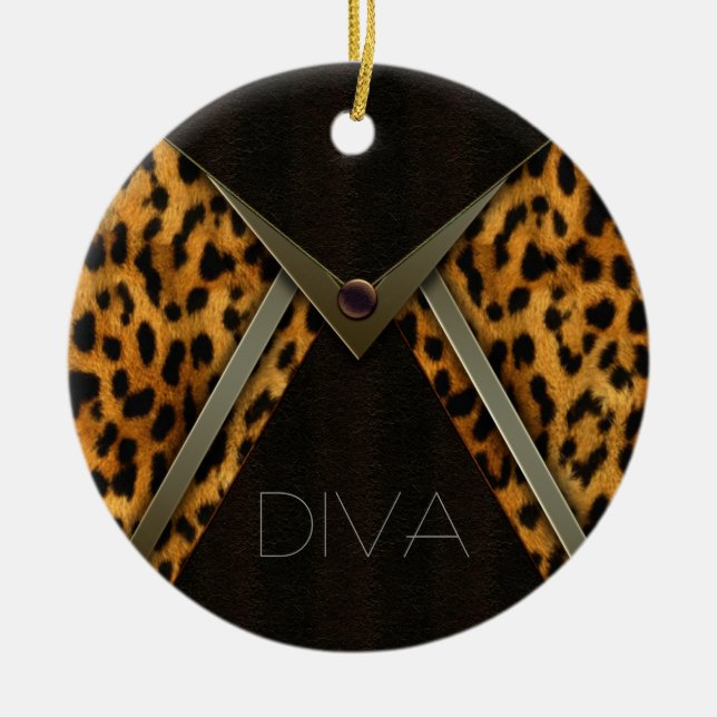 Leopardjulgransprydnader Julgransprydnad Keramik (Framsidan)