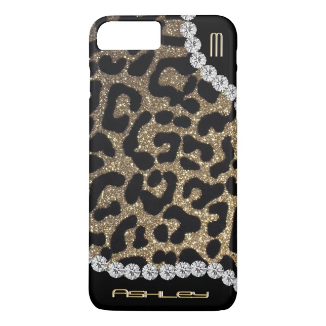 LeopardMonogramglitter Case-Mate iPhone Skal (Baksida)