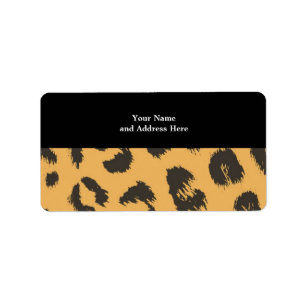 Leopardmönster Adressetikett