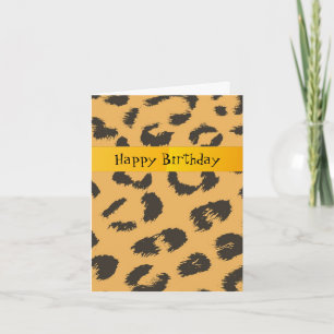Leopardmönster Födelsedag Kort