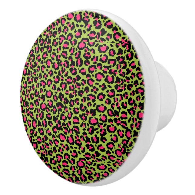 Leopardmönster i hallon på limegrön knopp (Höger)