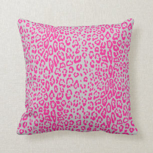 Leopardmönster i rosa och grått kudde