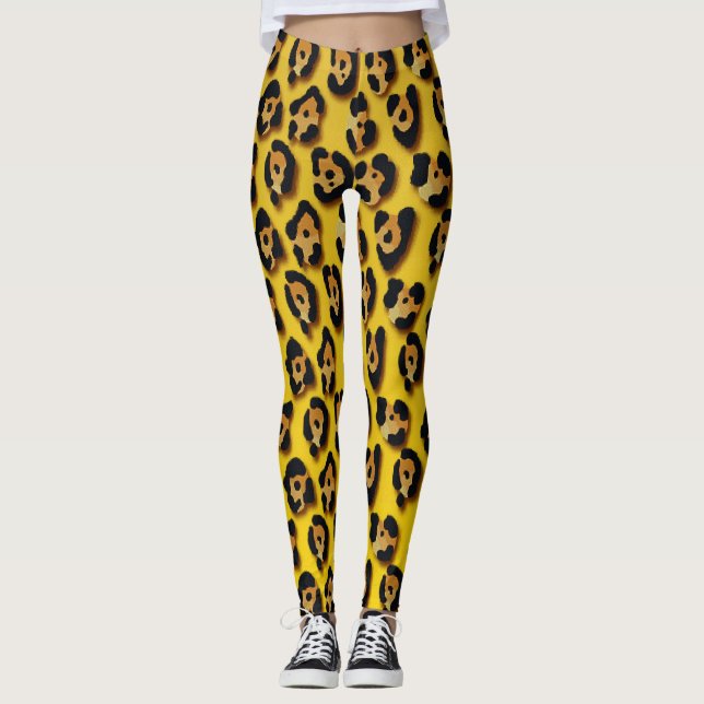 leopardmönster leggings (Framsida)
