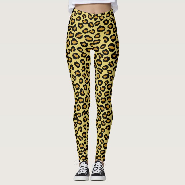 Leopardmönster Leggings (Framsida)