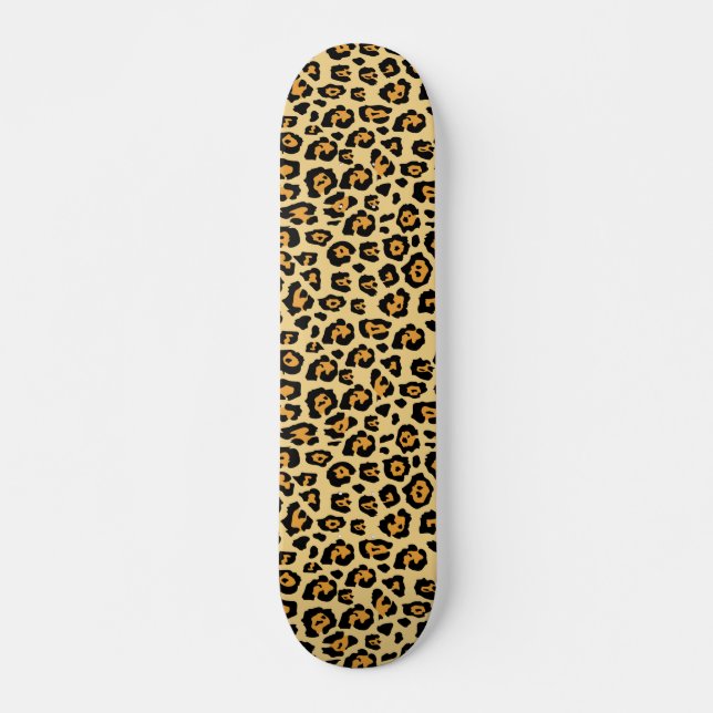 Leopardmönster  mini skateboard bräda 18,5 cm (Framsida)