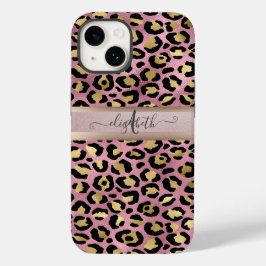 Leopardmönster Monogram Roséguld Svart