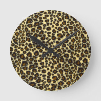 Leopardmönster Rund Klocka