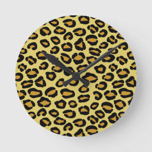 Leopardmönster Rund Klocka