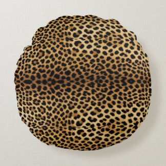 Leopardmönster Rund Kudde