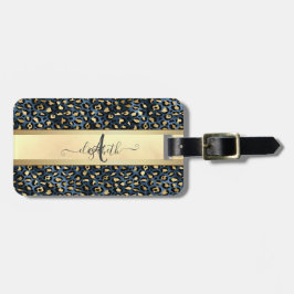 Leopardmönster Svart Brons Monogram Bagagebricka