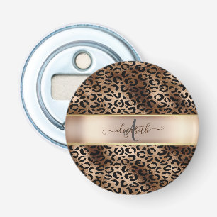 Leopardmönster Svart Brons Monogram Flasköppnare