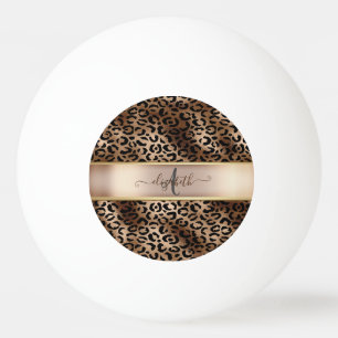 Leopardmönster Svart Brons Monogram Pingisboll