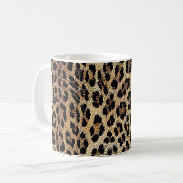 Leopardmönster, tiger, leopardskinn, mode, kaffemugg (Framsida vänster)