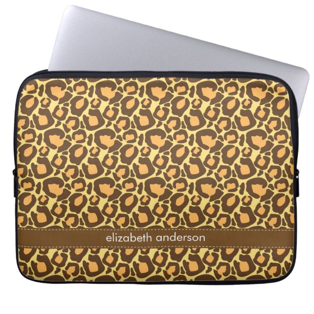 Leopardmönsteranpassningsbar Laptop Fodral (Framsidan)