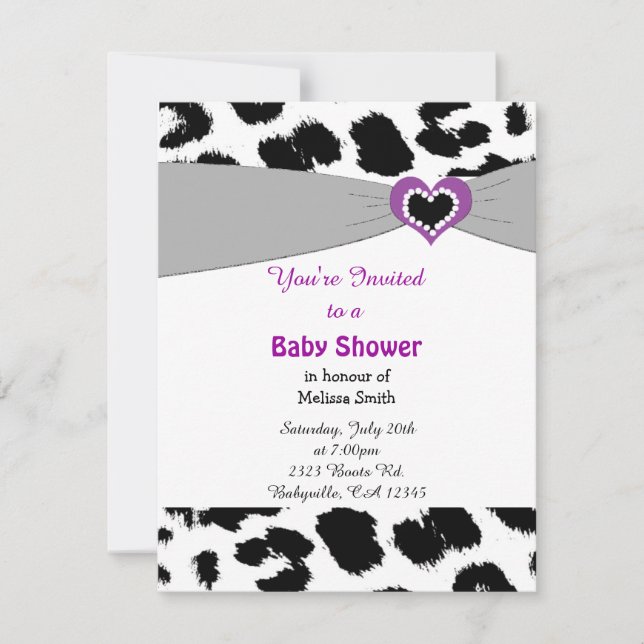 Leopardmönstrad Baby Shower-inbjudan Inbjudningar (Framsida)