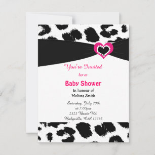 Leopardmönstrad Baby Shower-inbjudan Inbjudningar