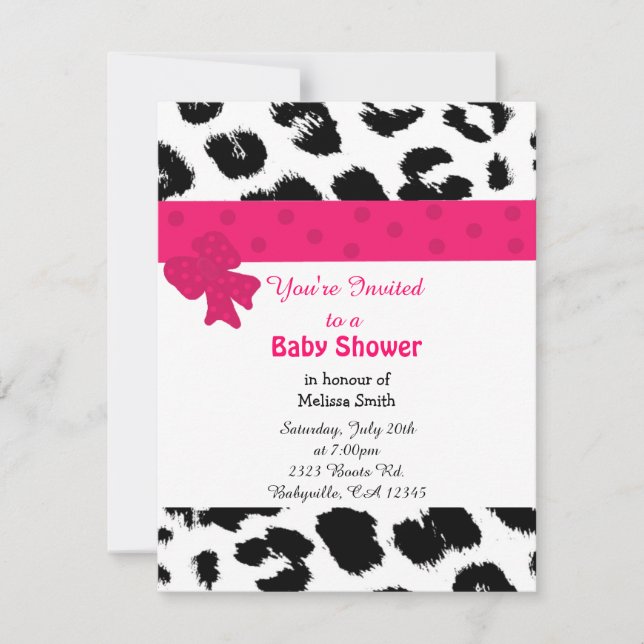 Leopardmönstrad Baby Shower-inbjudan Inbjudningar (Framsida)