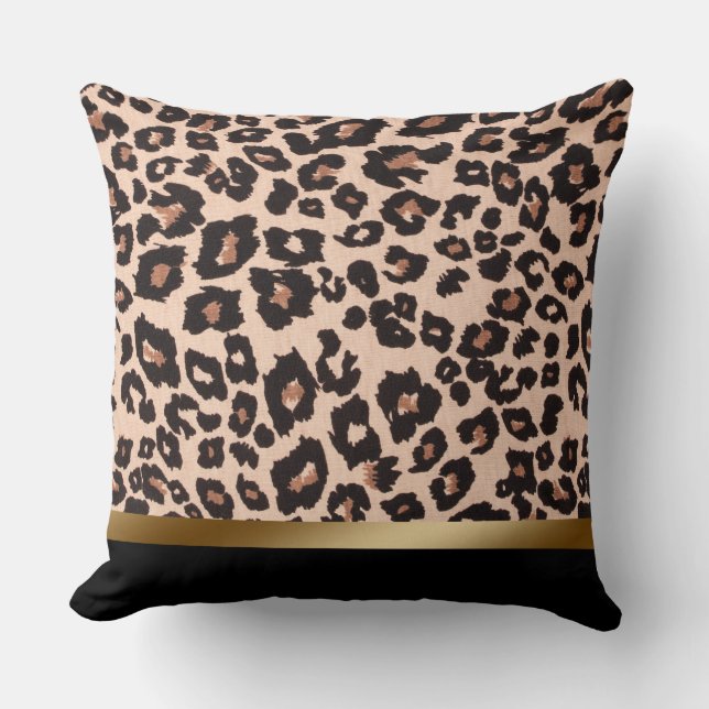 Leopardmönstrat kastkudde kudde (Framsida)