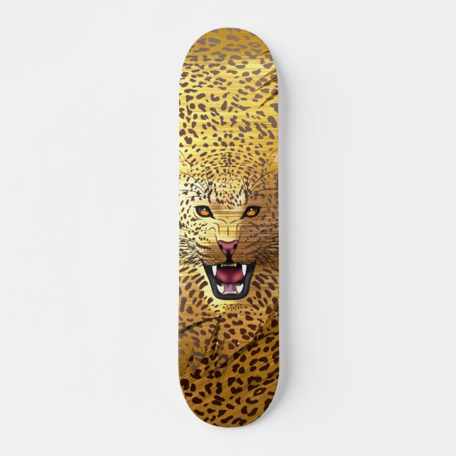 Leopardområde 1 mini skateboard bräda 18,5 cm (Framsida)