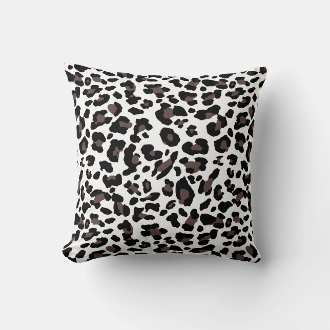 Leopardpälsmönster, vilda stora katter, djurfläcka kudde (Framsida)