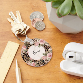 Leopardpatter med lätt ro nyckelring