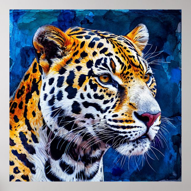 🐆 Leopardporträtt för djärv modern dekoration Poster (Framsidan)