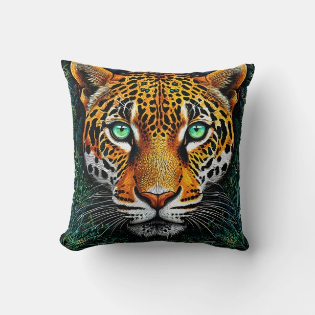 Leopardporträtt Kudde (Framsida)
