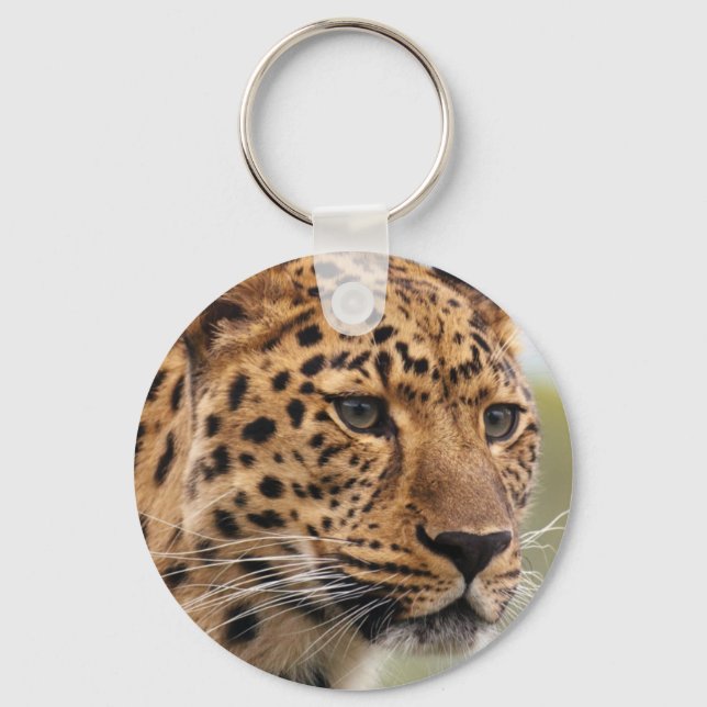 Leopardporträtt Nyckelring (Framsida)