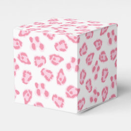 Leopardprick i rosa presentaskar