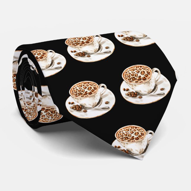 Leopardprint Coffee Cup-halsduk Slips (Rullad)