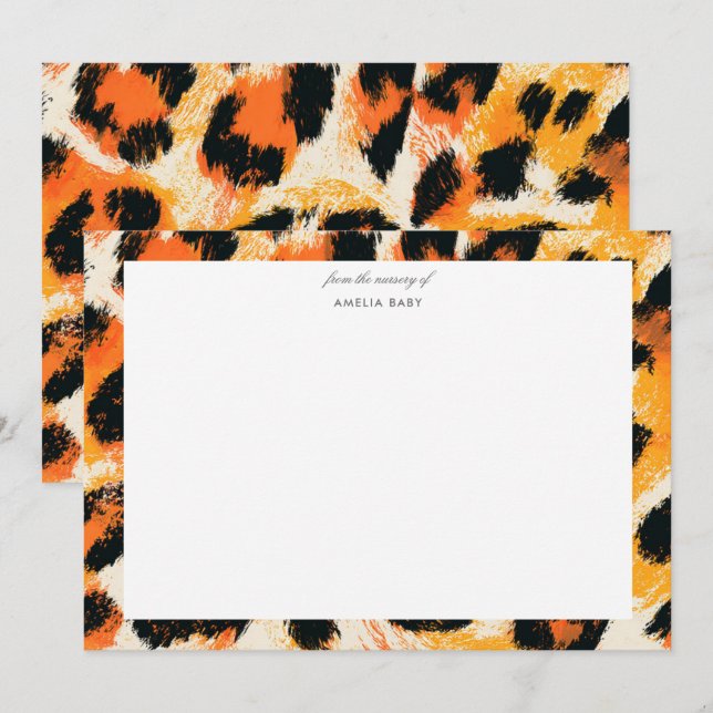 Leopardprint Halloween Baby shower kort (Fram/baksida)