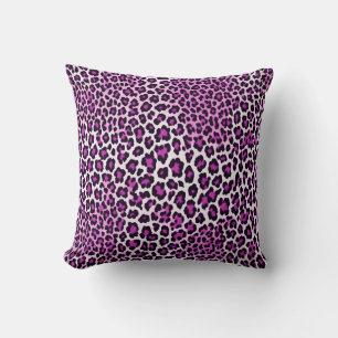 Leopardprint Magenta Rosa Kudde
