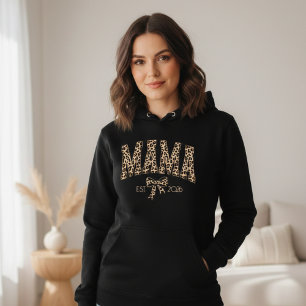 Leopardprint Mama Varsity Feminint Estetiskt Uttry T Shirt