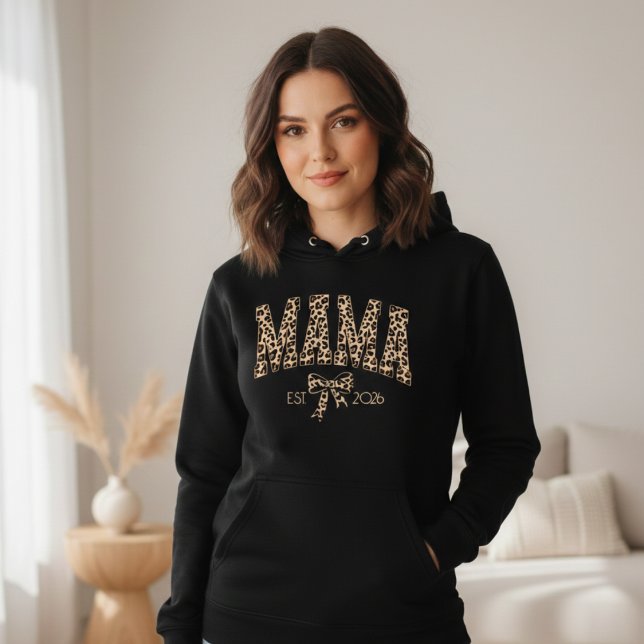 Leopardprint Mama Varsity Feminint Estetiskt Uttry T Shirt (Skapare uppladdad)