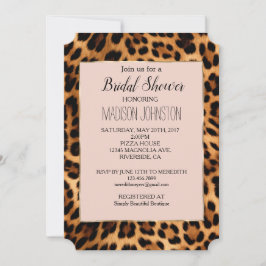 Leopardprint Rosa Chic Guld Glam Inbjudningar