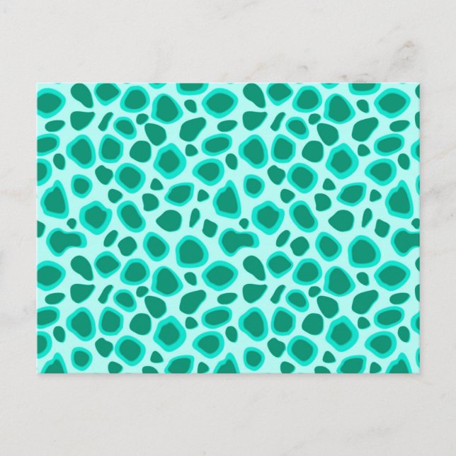 Leopardprint - Turkos och Aqua Vykort (Framsida)