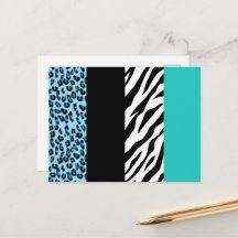 Leopardprint, Zebrastreck, Djurprint, Blå