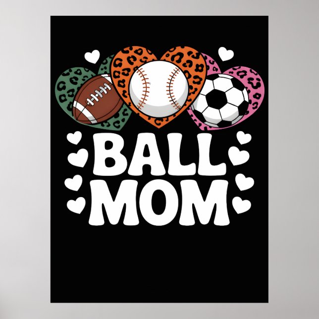 Leopardprintad Boll Mamma Tröja Poster (Framsidan)