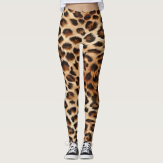 Leopardprintade Leggings, Kvinnor Djurprintade Byx Leggings