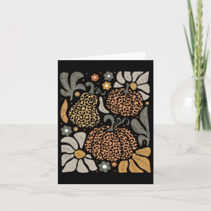 Leopardpumpa Med Blommor Boho Blommig Tackgivelse Kort